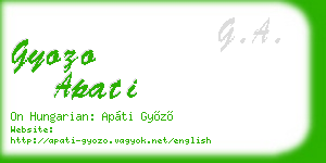 gyozo apati business card